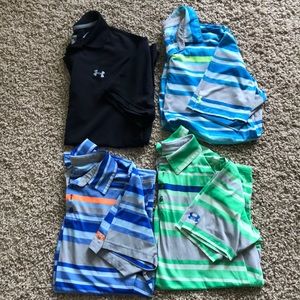 Four under Armour golf polos